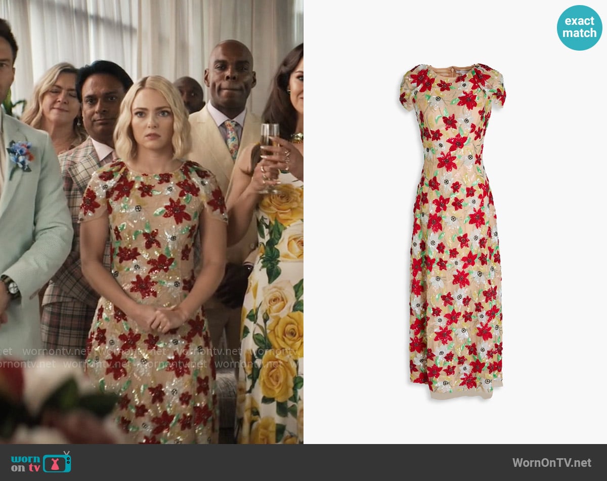 Rachel Gilbert Thea embellished tulle maxi dress worn by Alice (AnnaSophia Robb) on Grosse Pointe Garden Society