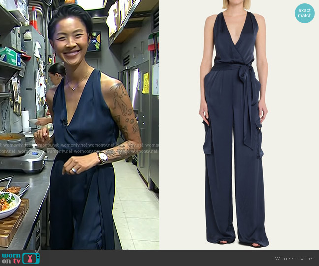 Ramy Brook Savannah Satin Jumpsuit worn by Kristen Kish on Today