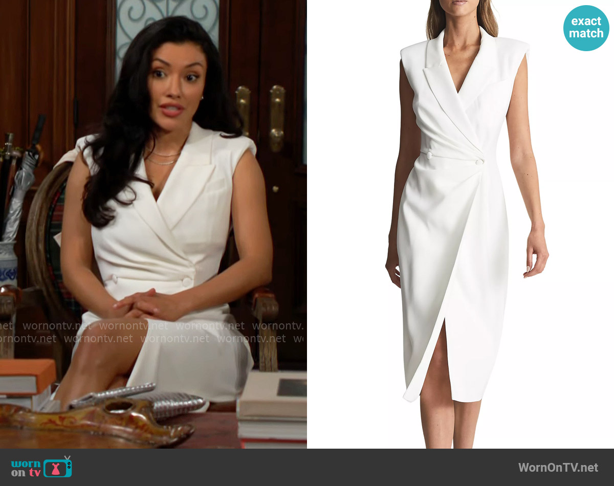 Reiss Cecile Double-Breasted Sheath Dress worn by Audra Charles (Zuleyka Silver) on The Young and the Restless