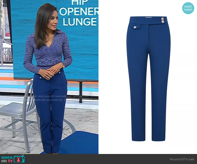 Veronica Beard Renzo Crop Pants in Cerulean worn by Kaylee Hartung on Today