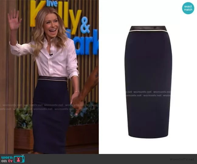 Roland Mouret Arreton Skirt worn by Kelly Ripa on Live with Kelly and Mark