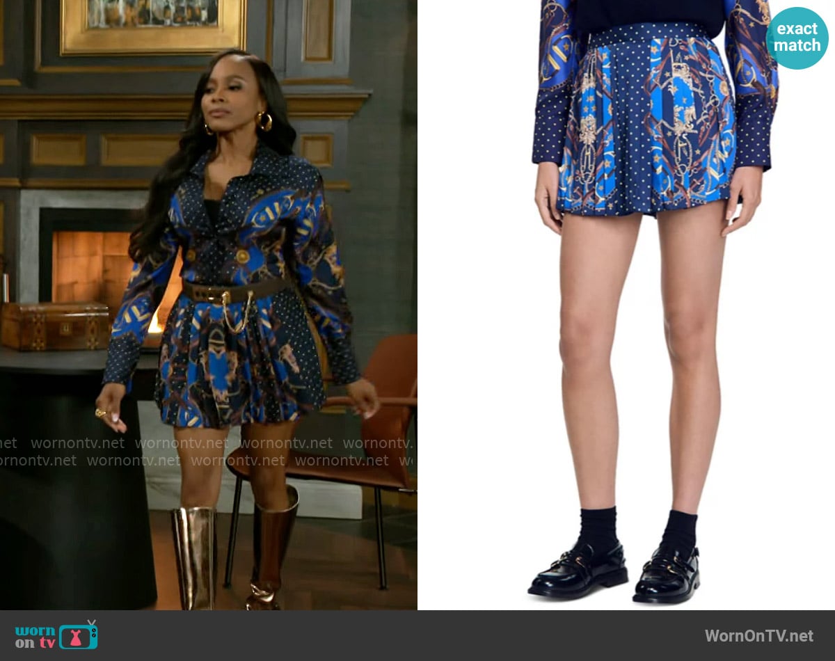 Sandro Carmin Skort worn by Hayley Lawson (Marquita Goings) on Beyond the Gates