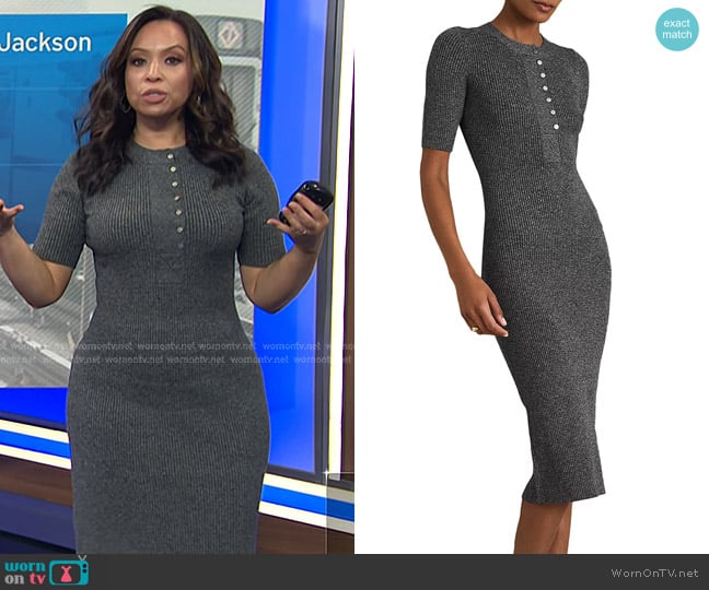 Reiss Sandy Wool Blend Rib Sweater Dress worn by Adelle Caballero on Today