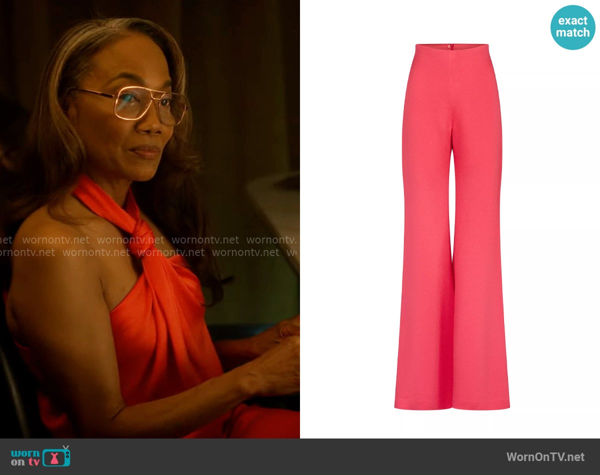 Silvia Tcherassi Palermo Hammered Satin Pants worn by Amanda Wagner (Sonja Sohn) on Will Trent