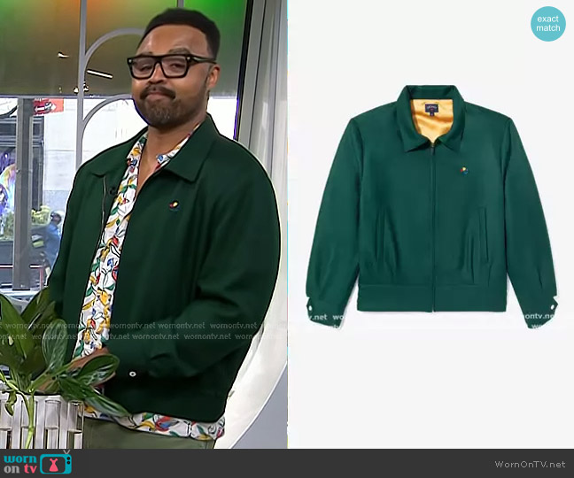 Noah Solid Ricky Jacket in Green worn by Hilton Carter on Today