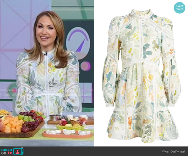 Ted Baker Tealan Linen Dress in Ivory worn by Lori Bergamotto on Good Morning America