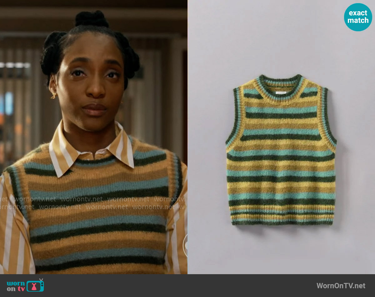 ★MAINBOOTH★Billy's Stripe Knit Vest(AVOCADO)★正規品/人気 Bridget Striped Vest In Cotton | Parallel