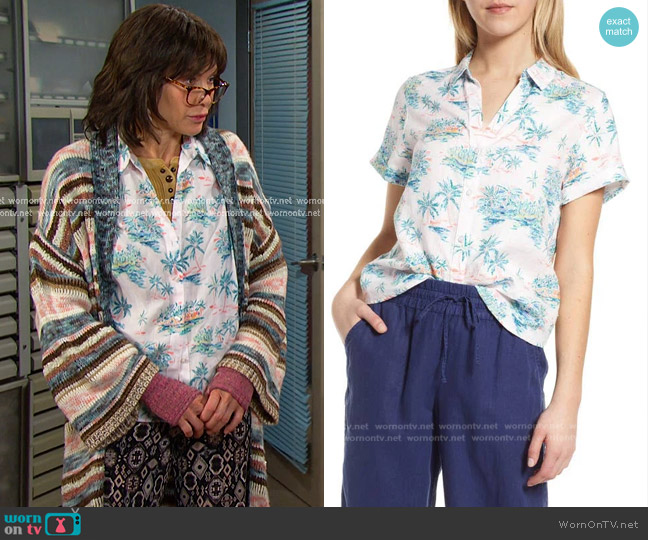 Tommy Bahama Village Linen Shirt worn by Susan Banks (Stacy Haiduk) on Days of our Lives