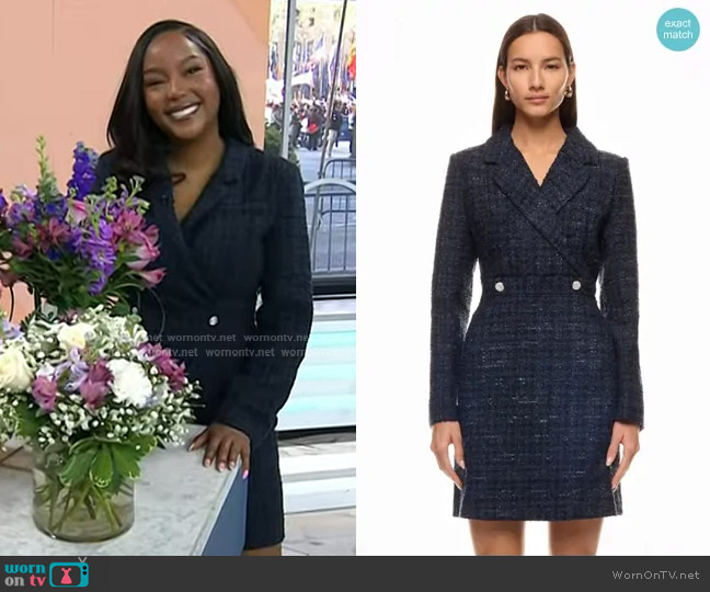 Derek Lam 10 Crosby Tweed Blazer Dress worn by Makho Ndlovu on Today