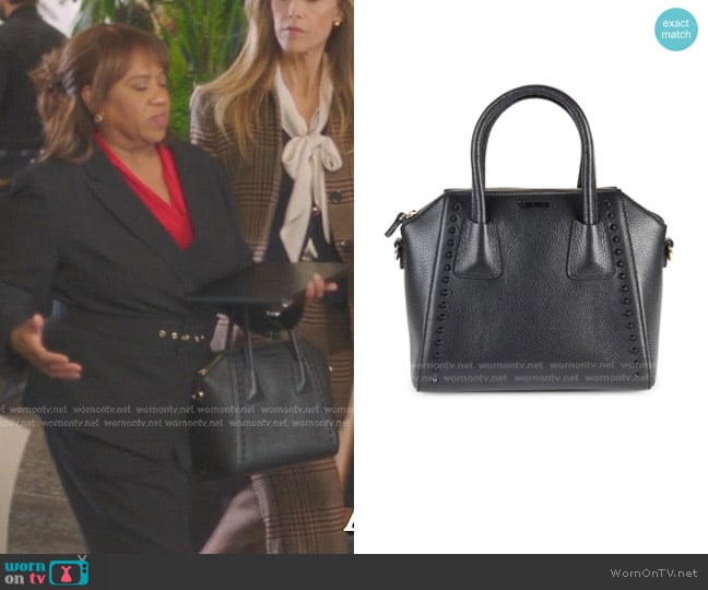 Valentino by Mario Valentino Minimi Studded Leather Top Handle Bag worn by Miranda Bailey (Chandra Wilson) on Greys Anatomy