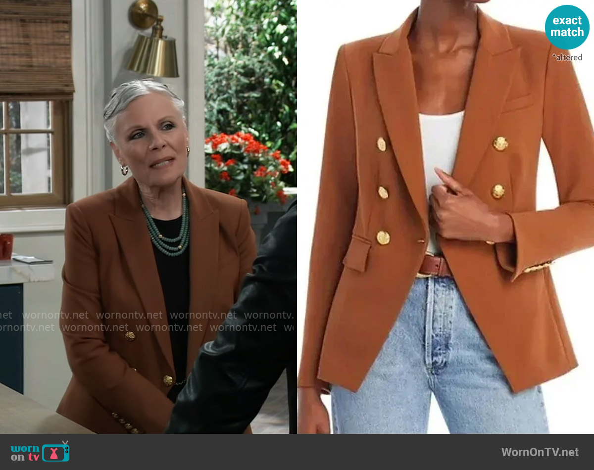 Veronica Beard Miller Dickey Double Breasted Jacket worn by Tracy Quartermaine (Jane Elliot) on General Hospital