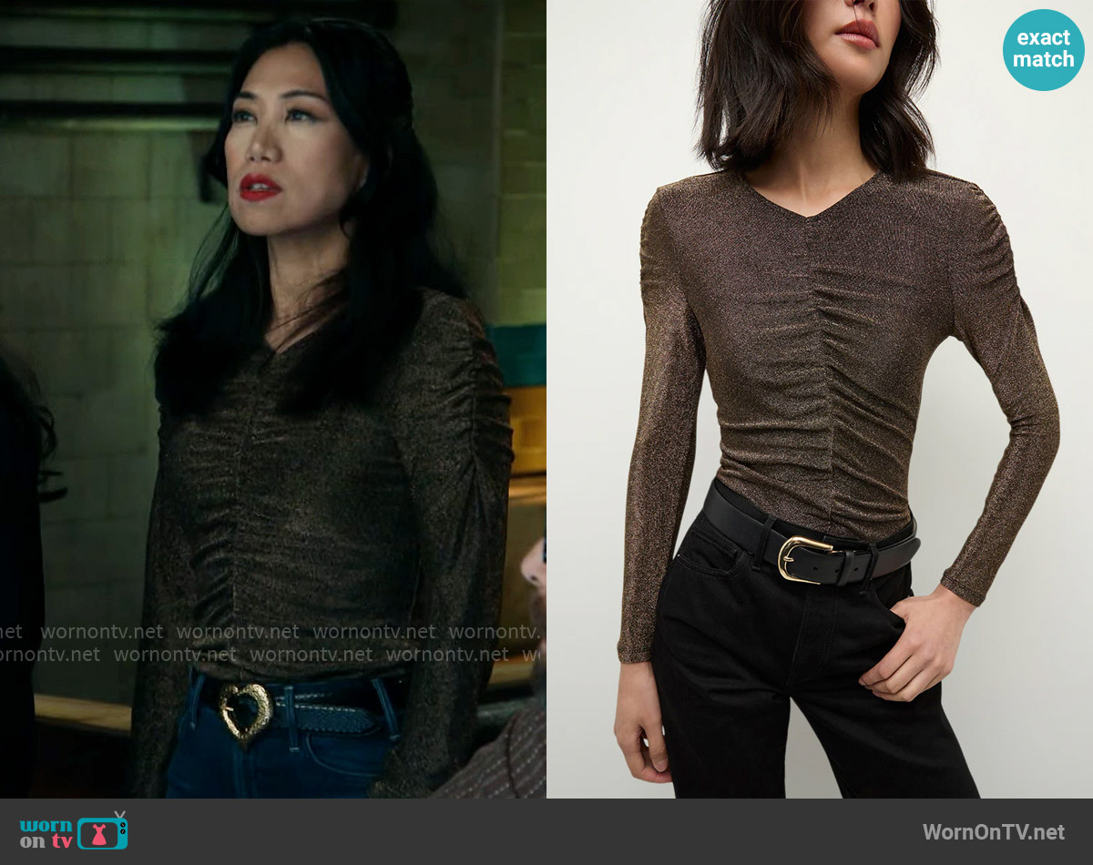 Veronica Beard Neeta Long Sleeve Top worn by Melody Bayani (Liza Lapira) on The Equalizer