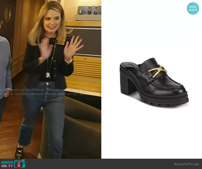Veronica Beard Wynter Lug Sole Mule worn by Savannah Guthrie on Today