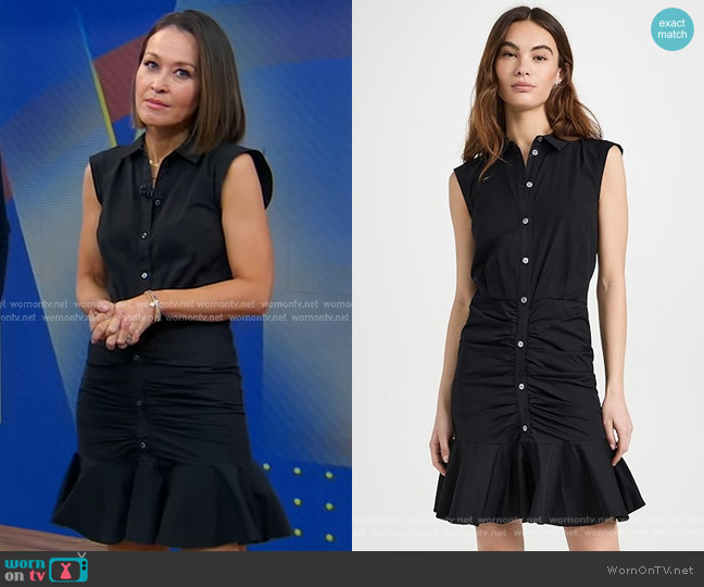 Veronica Beard Bell Ruched Shirtdress worn by Eva Pilgrim on Good Morning America