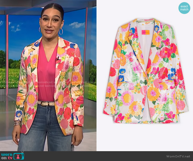 Vilagallo Floral Blazer worn by Morgan Radford on NBC News Daily