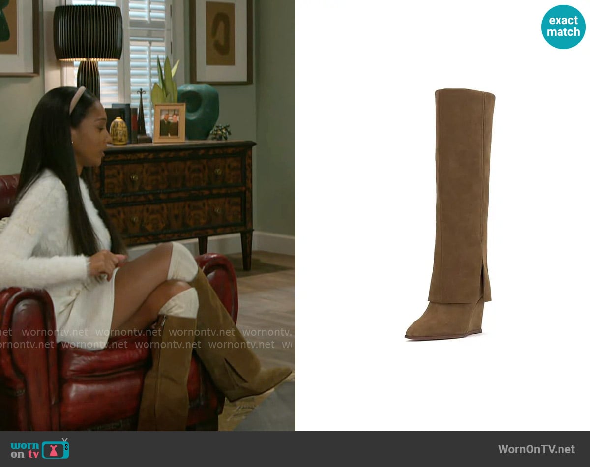 Vince Camuto Tibani Boots worn by Samantha Richardson (Najah Jackson) on Beyond the Gates