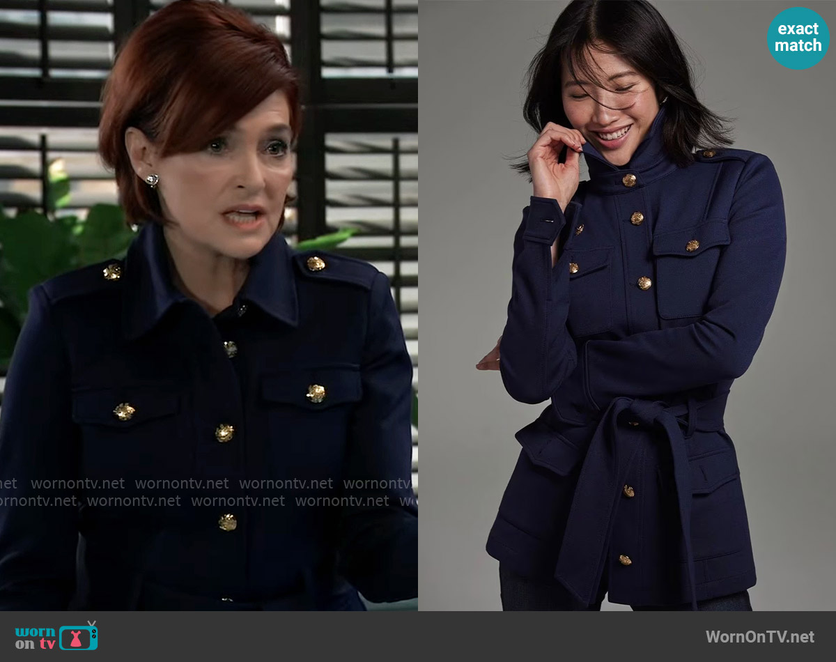 White House Black Market Luxe Stretch Safari Jacket worn by Diane Miller (Carolyn Hennesy) on General Hospital