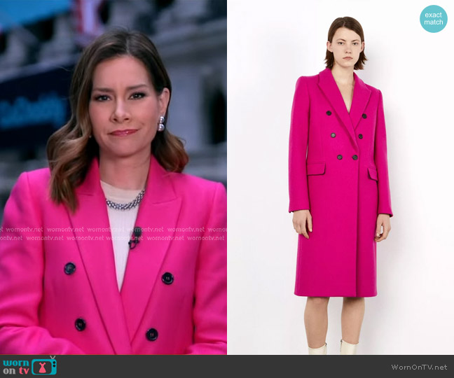 Zara Manteco Wool Blend Coat worn by Rebecca Jarvis on Good Morning America