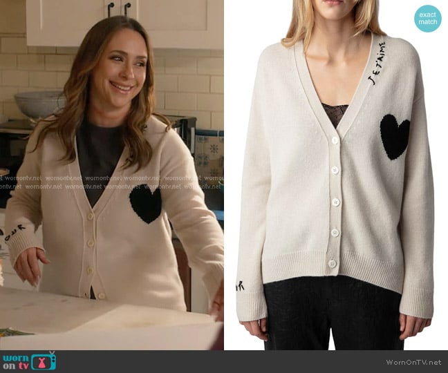 Zadig & Voltaire Mirka Cashmere Cardigan Sweater in Judo worn by Maddie Kendall (Jennifer Love Hewitt) on 9-1-1