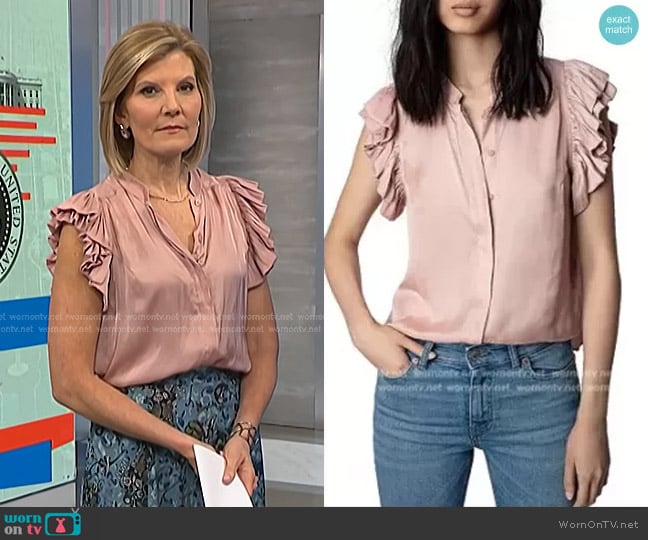 Zadig & Voltaire Tiza Top worn by Kate Snow on NBC News Daily