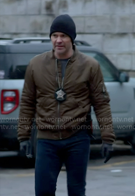 Adam’s bomber jacket on Chicago PD