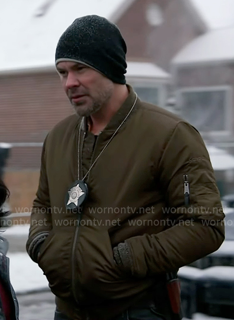Adam’s bomber jacket on Chicago PD