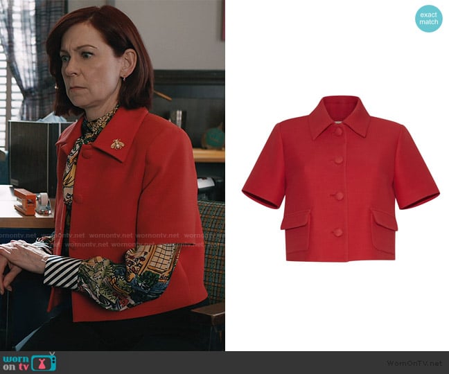 Adam Lippes Marseille Short Sleeve Jacket worn by Elsbeth Tascioni (Carrie Preston) on Elsbeth