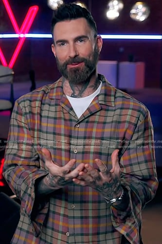 Adam Levine’s plaid shirt on The Voice