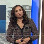 Adelle’s brown button front tweed dress on Today