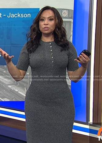 Adelle’s grey ribbed knit dress on Today