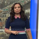 Adelle’s navy striped dress on Today