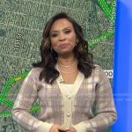Adelle’s lilac plaid cardigan on Today