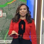 Adelle’s red bow jacket on Today
