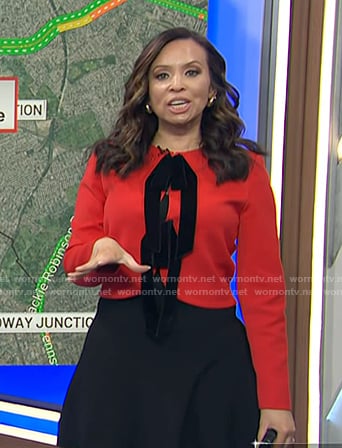 Adelle’s red bow jacket on Today