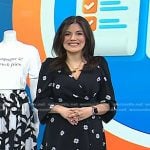 Adrianna’s black floral wrap dress on Today