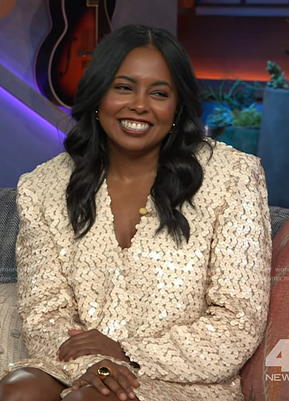 Adrienne Warren’s sequin blazer on The Kelly Clarkson Show