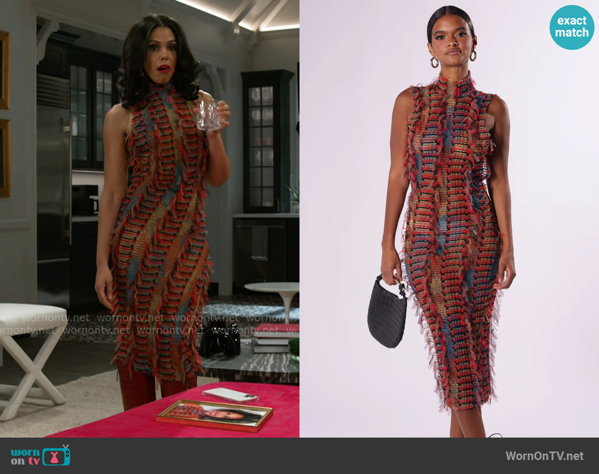 Akira Summer Time Livin Mesh Midi Dress worn by Dani Dupree (Karla Mosley) on Beyond the Gates