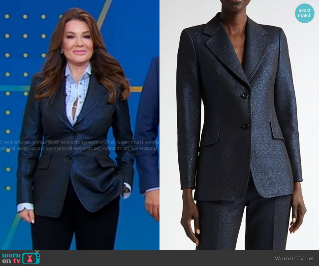 Akris punto Metallic Night Sky Boyfriend Blazer worn by Lisa Vanderpump on Good Morning America