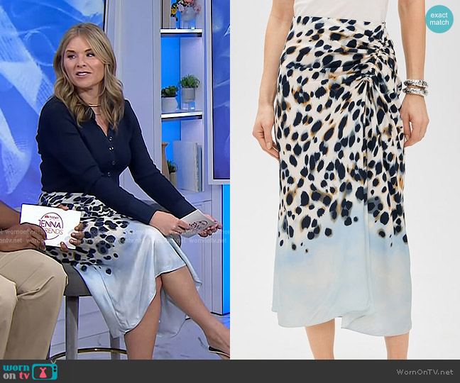 A.L.C. Grace Skirt in Navy/Light Blue worn by Jenna Bush Hager on Today