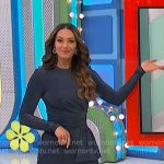 Alexis’s navy long sleeved mini dress on The Price is Right