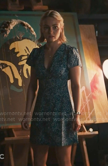 Alice’s blue floral mini dress on Grosse Pointe Garden Society