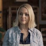 Alice’s blue bandana print shirt on Grosse Pointe Garden Society