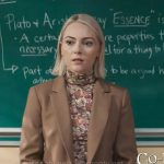 Alice’s floral turtleneck top and brown blazer on Grosse Pointe Garden Society