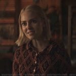 Alice’s printed button down shirt on Grosse Pointe Garden Society