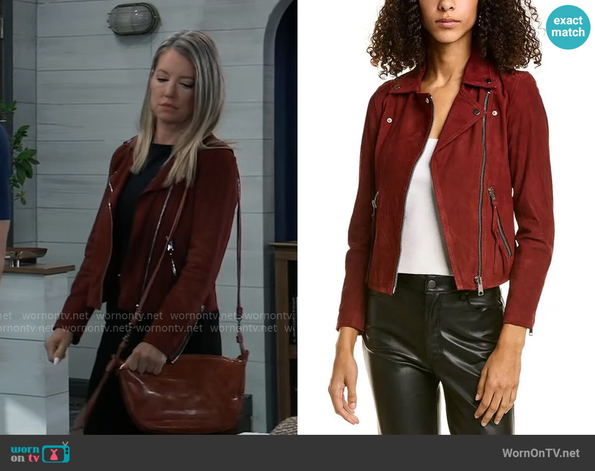 All Saints Dalby Suede Jacket worn by Nina Reeves (Cynthia Watros) on General Hospital