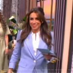 Alyssa’s blue ruched sleeve blazer and shorts on The View