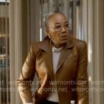 Amanda’s long brown leather blazer on Will Trent