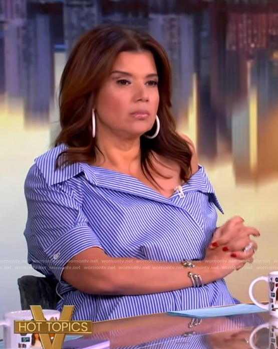 Ana’s blue striped shirtdress on The View