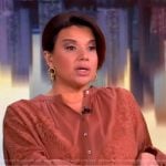 Ana’s brown lace detail blouse on The View
