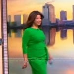 Ana’s green ruffle side dress on The View